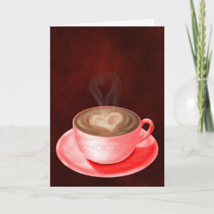 Valentine Cappuccino Art Heart Card