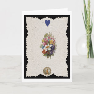 Valentine card depicting flowers, c.1840 (colour l