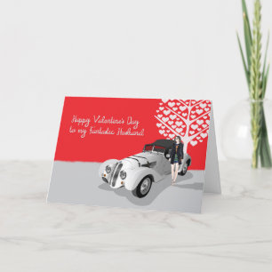 Valentine Card for Husband with Cool Car