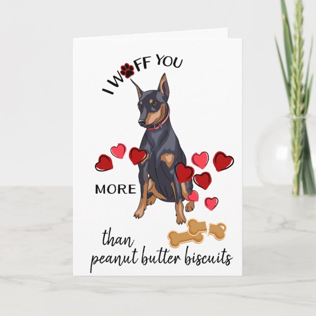 Valentine Card from Your Doberman Dog  Loves You (Front)
