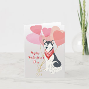 Valentine Card from your Siberian Husky Balloons