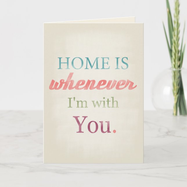 Valentine Card, Valentine Greeting Card, Retro Holiday Card (Front)