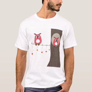 Valentine card with owls couple. T-Shirt