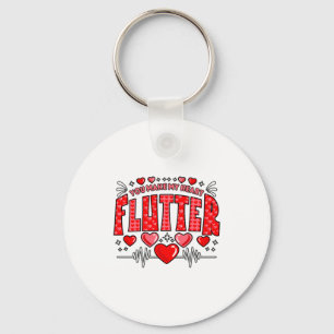 Valentine Cardiac Nurse You Make My Heart Flutter  Key Ring