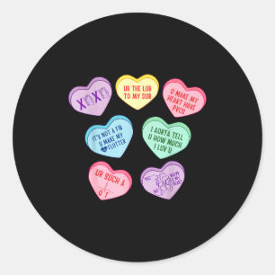 Valentine Cardiologist Hearts Candy Ekg Tech Telem Classic Round Sticker
