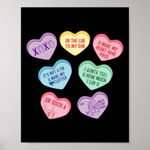 Valentine Cardiologist Hearts Candy Ekg Tech Telem Poster