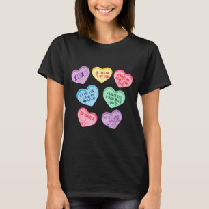 Valentine Cardiologist Hearts Candy Ekg Tech Telem T-Shirt