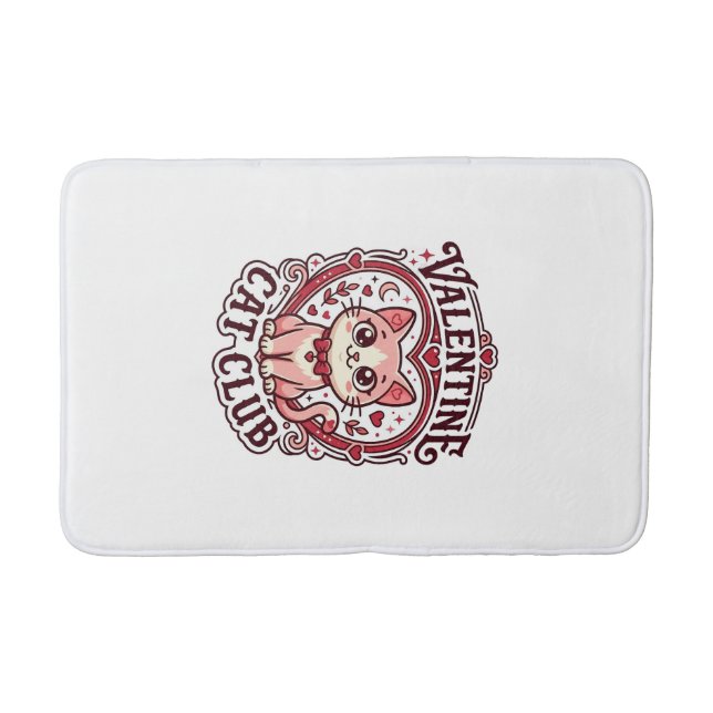 Valentine Cat Funny Cat Lover Design - Valentine C Bath Mat (Front)