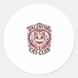 Valentine Cat Funny Cat Lover Design - Valentine C Classic Round Sticker