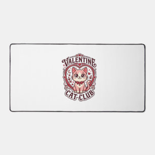 Valentine Cat Funny Cat Lover Design - Valentine C Desk Mat