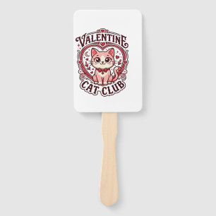 Valentine Cat Funny Cat Lover Design - Valentine C Hand Fan