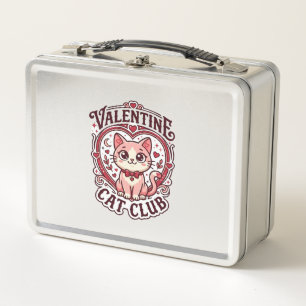 Valentine Cat Funny Cat Lover Design - Valentine C Metal Lunch Box