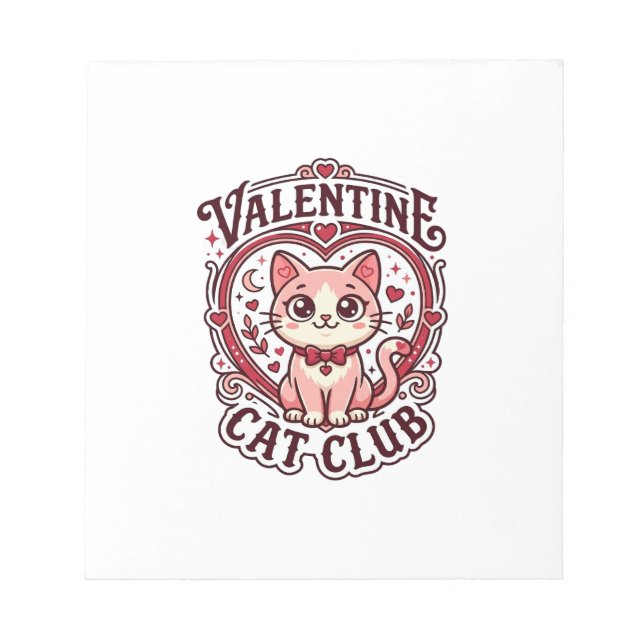 Valentine Cat Funny Cat Lover Design - Valentine C Notepad (Front)