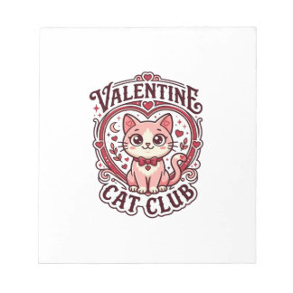 Valentine Cat Funny Cat Lover Design - Valentine C Notepad