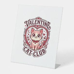 Valentine Cat Funny Cat Lover Design - Valentine C Pedestal Sign