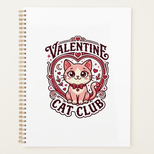 Valentine Cat Funny Cat Lover Design - Valentine C Planner (Front)