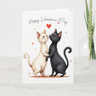 Valentine Cats Dancing Card
