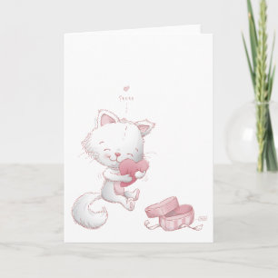 Valentine cats holiday card