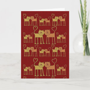 Valentine Cats in Love Grain Texture Card