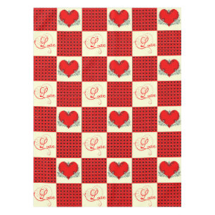 Valentine chequerboard tablecloth