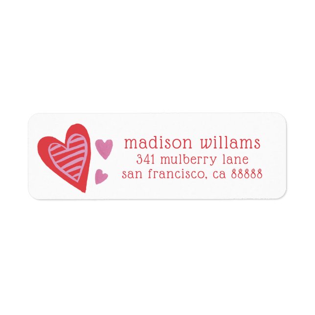 Valentine Chic Pattern Return Address Label (Front)