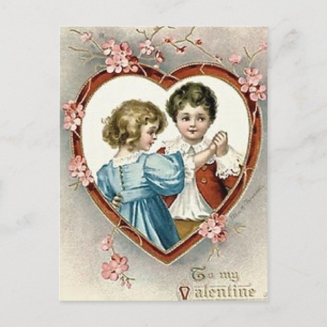 Valentine Children Holiday Postcard (Front)