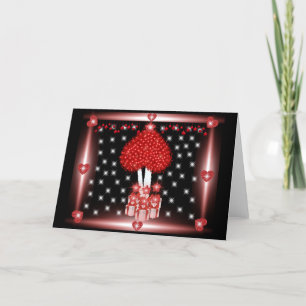 Valentine Christmas Tree Greeting Card