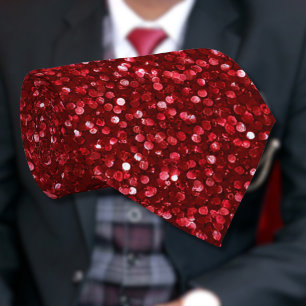 Valentine Classic Trendy Red Glitter Tie