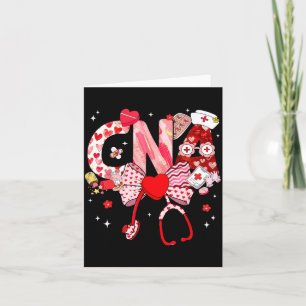 Valentine Cna Nurse Coquette Bow Stethoscope Girl Card