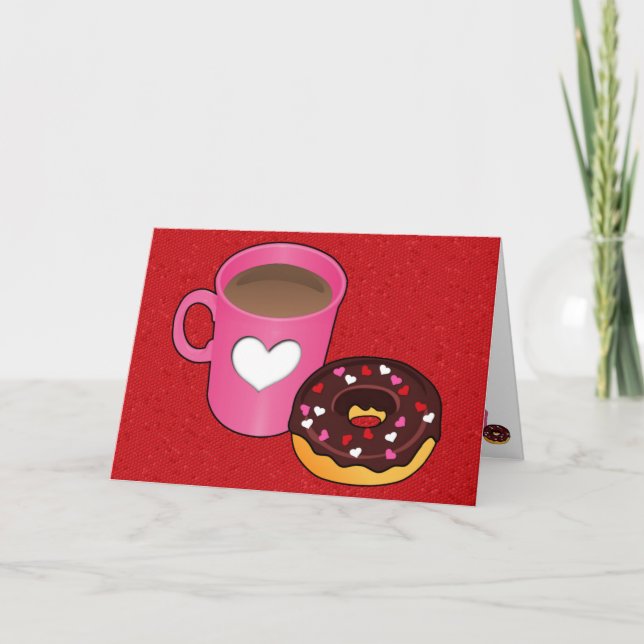 Valentine Coffee and Doughnut Card (Front)