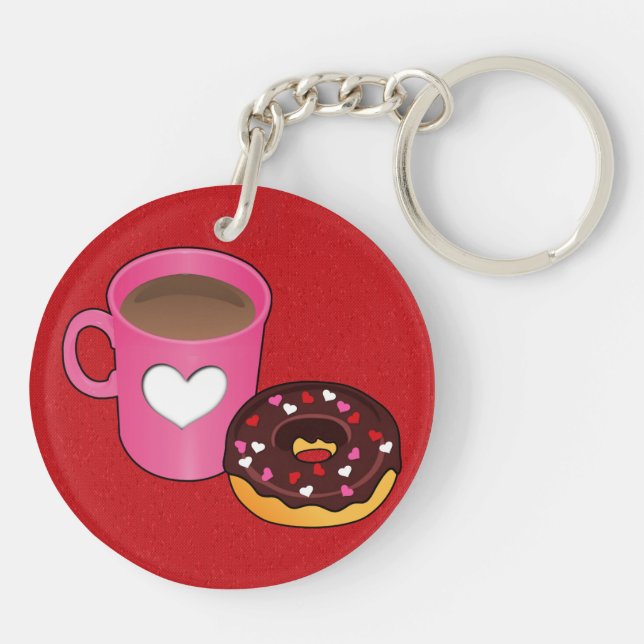 Valentine Coffee and Doughnut Key Ring (Back)