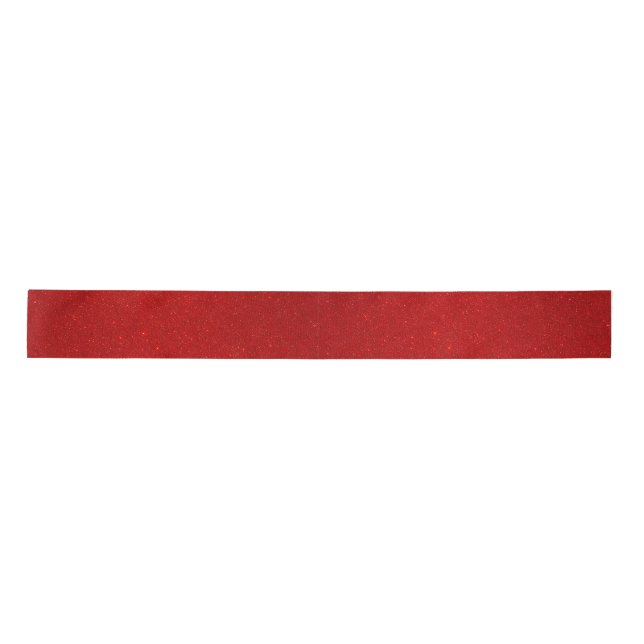 Valentine Collection Plain Red Glitter Satin Ribbon (Front)