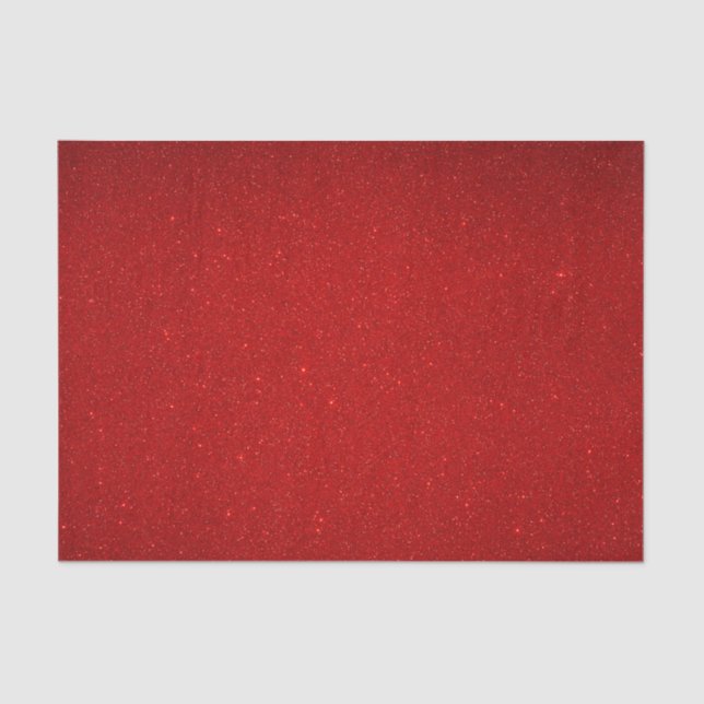 Valentine Collection Plain Red Glitter Tissue Paper (Front)