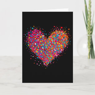 Valentine Colourful Confetti Heart Men Women Kid Card