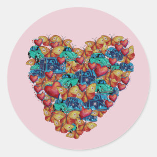 Valentine Colourful Heart Art  Sticker