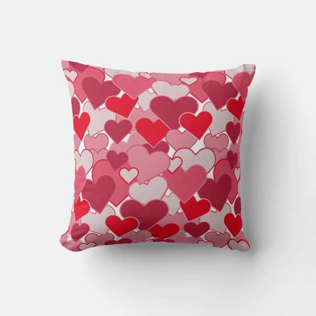 Valentine Colourful Hearts  Cushion (Front)