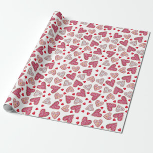 Valentine Cookie Collage Wrapping Paper