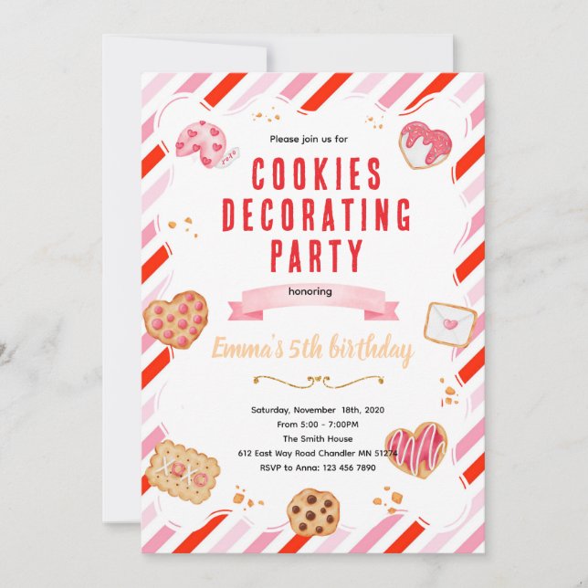 Valentine Cookie Decorating Party Invitation (Front)