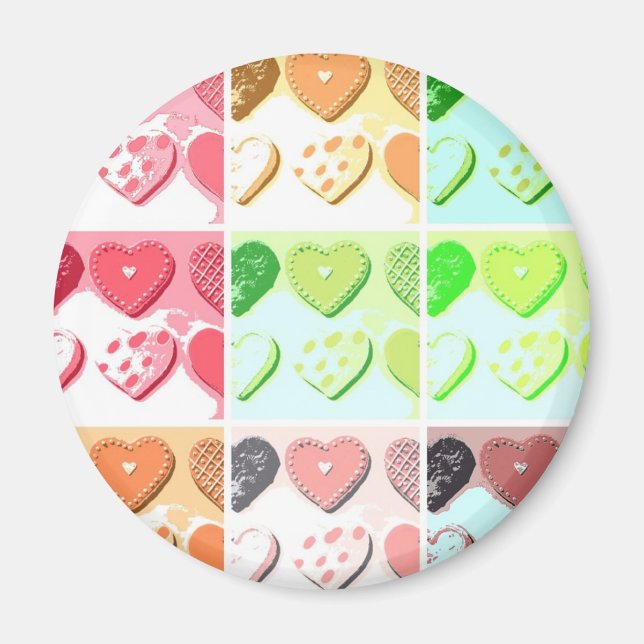 Valentine Cookie Hearts Magnet (Front)