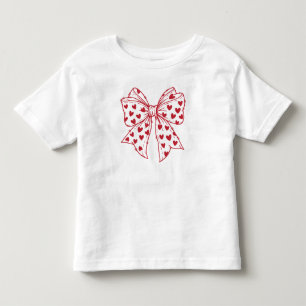 Valentine Coquette Bow Hearts Toddler T-Shirt