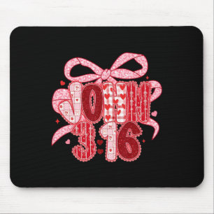 Valentine Coquette Bow Lace Loved John 3 16 Pink F Mouse Pad