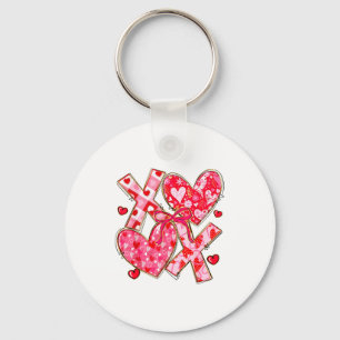 Valentine Coquette Bow Xoxo Hearts Lover Girl Wome Key Ring