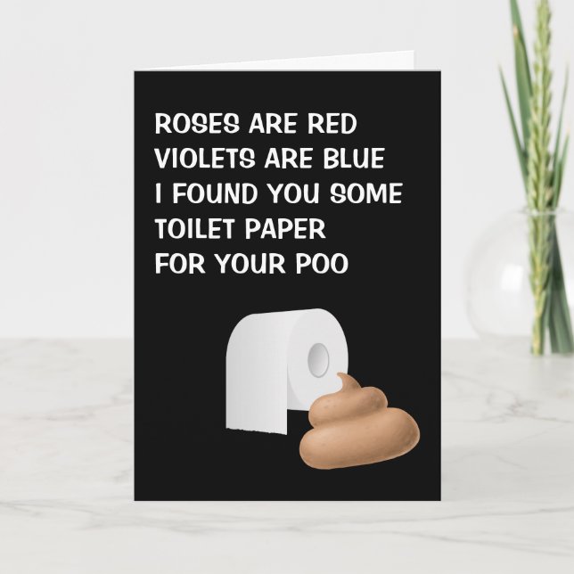 Valentine Corona Virus Humour Toilet Roll Poem Card (Front)