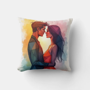 Valentine Couple Abstract Cushion