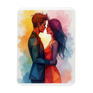 Valentine Couple Abstract Magnet