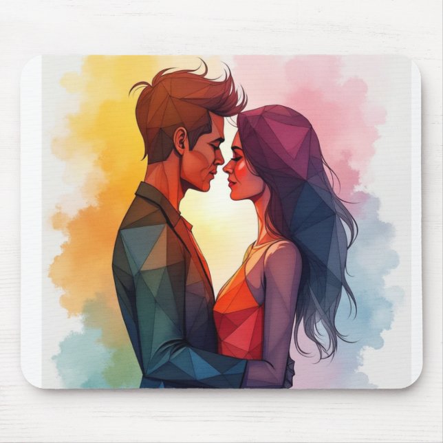 Valentine Couple Abstract  Mouse Pad (Front)