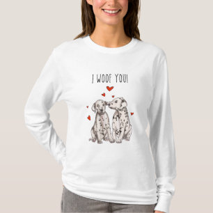 Valentine couple of dalmation dog t-shirt