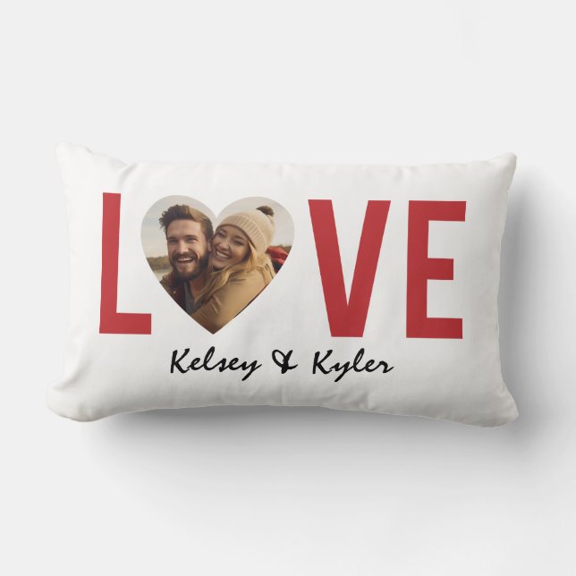 Valentine couples Love Photo  Lumbar Cushion (Front)