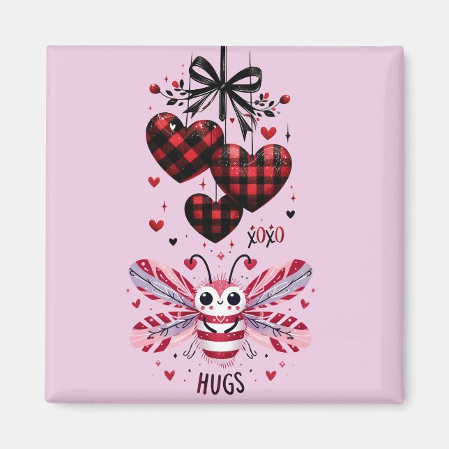 VALENTINE CUDDLE BUG HUGS MAGNET (Front)