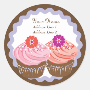 Valentine Cupcakes Classic Round Sticker